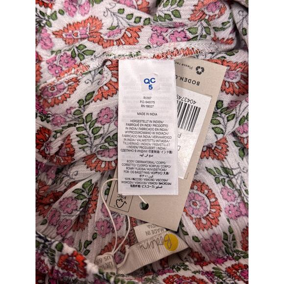 New Boden Pants US 6 Womens Crinkle Wide Leg Trouser Floral Motif - Picture 7 of 7